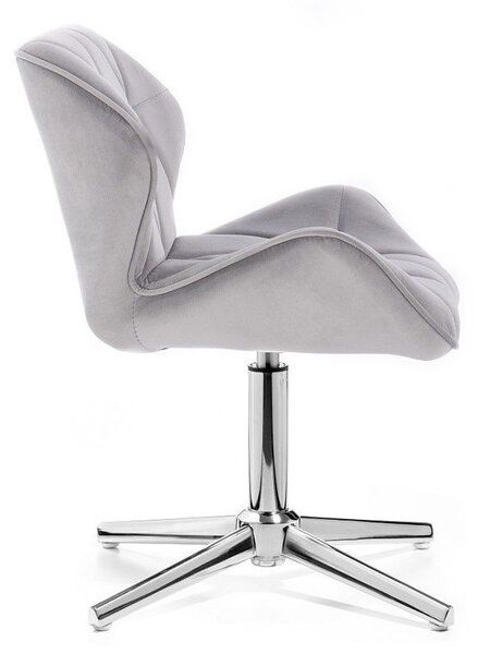 LuxuryForm DESIGN Židle MILANO VELUR na stříbrném kříži - světle šedá