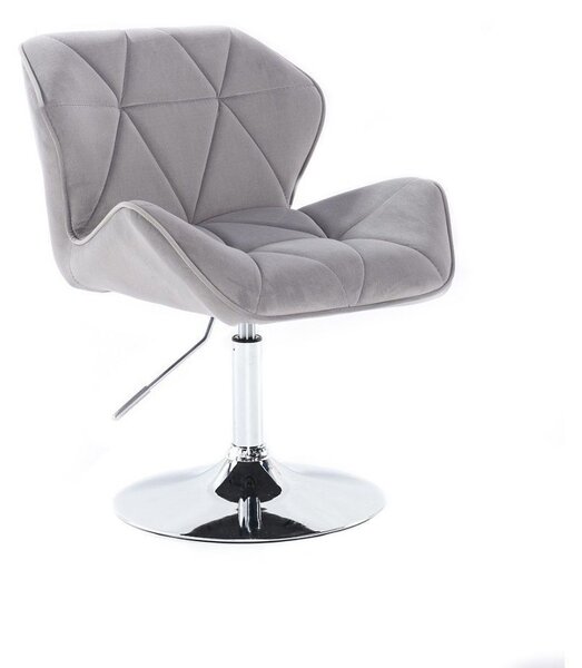 LuxuryForm DESIGN Židle MILANO VELUR na stříbrném talíři - světle šedá