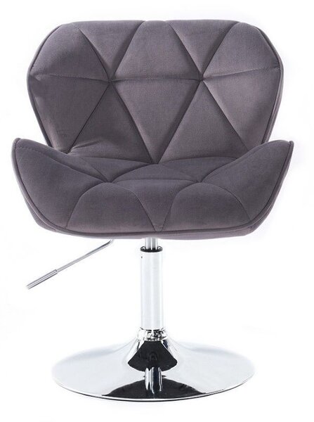 LuxuryForm DESIGN Židle MILANO VELUR na stříbrném talíři - tmavě šedá