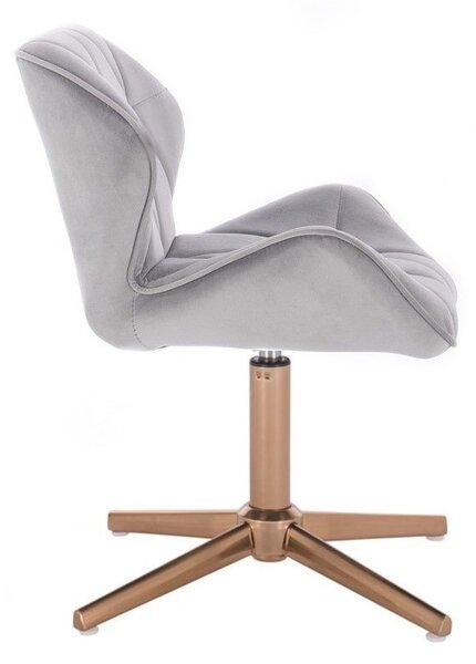 LuxuryForm DESIGN Židle MILANO VELUR na zlatém kříži - světle šedá