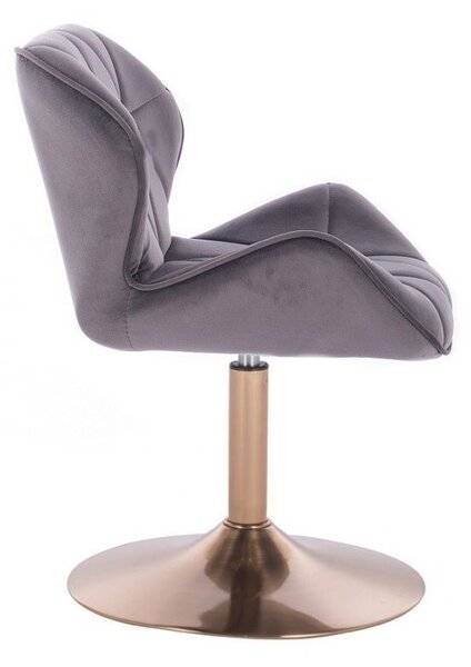 LuxuryForm DESIGN Židle MILANO VELUR na zlatém talíři - tmavě šedá