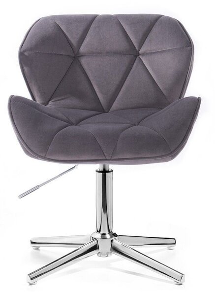 LuxuryForm DESIGN Židle MILANO VELUR na stříbrném kříži - tmavě šedá