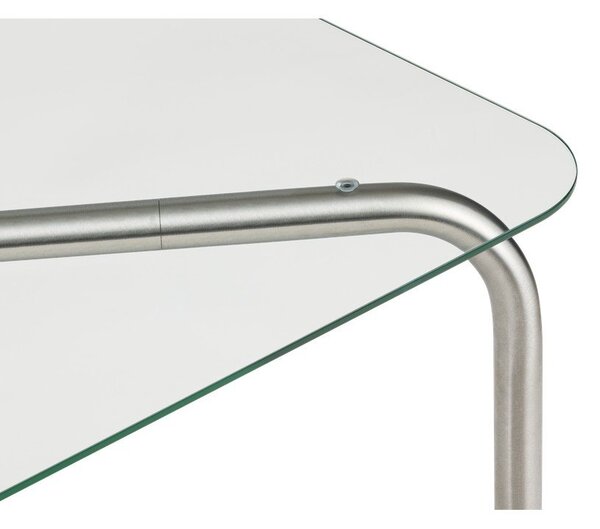 Konferenční stolek se skleněnou deskou ve stříbrné barvě 60x110 cm Uku – noo.ma