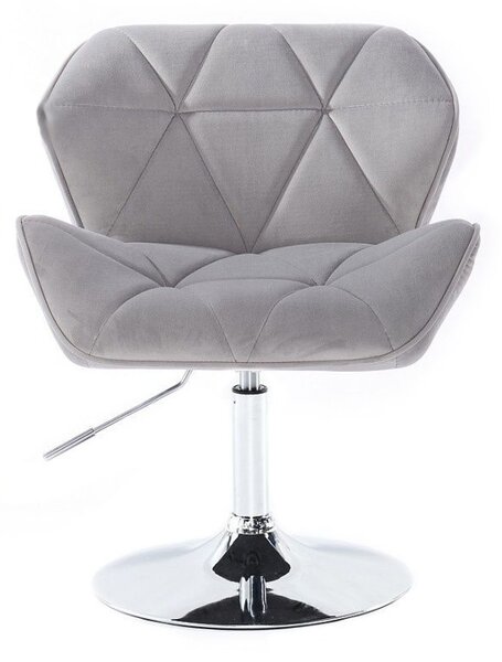 LuxuryForm DESIGN Židle MILANO VELUR na stříbrném talíři - světle šedá