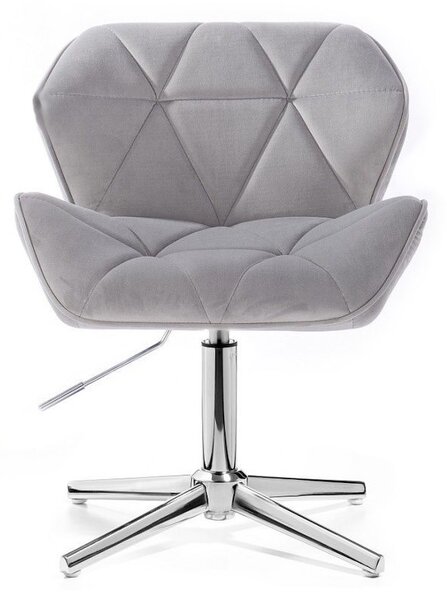 LuxuryForm DESIGN Židle MILANO VELUR na stříbrném kříži - světle šedá
