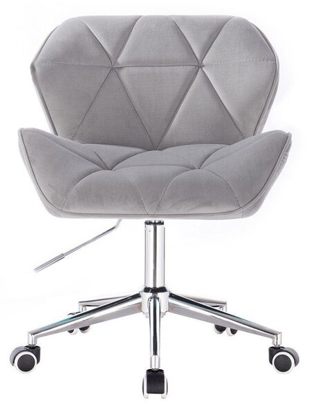 LuxuryForm DESIGN Židle MILANO VELUR na stříbrné podstavě s kolečky - světle šedá
