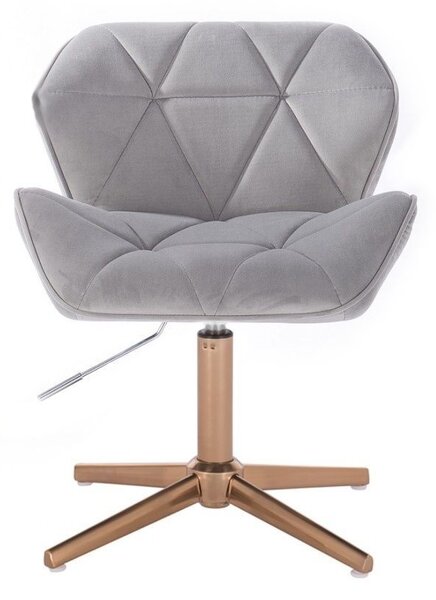 LuxuryForm DESIGN Židle MILANO VELUR na zlatém kříži - světle šedá