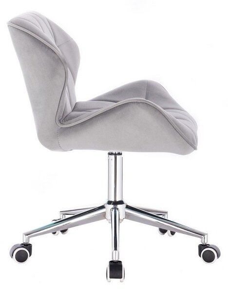 LuxuryForm DESIGN Židle MILANO VELUR na stříbrné podstavě s kolečky - světle šedá