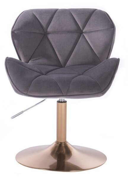 LuxuryForm DESIGN Židle MILANO VELUR na zlatém talíři - tmavě šedá