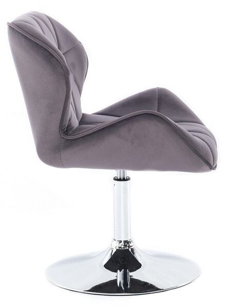 LuxuryForm DESIGN Židle MILANO VELUR na stříbrném talíři - tmavě šedá