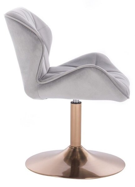 LuxuryForm DESIGN Židle MILANO VELUR na zlatém talíři - světle šedá