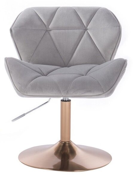 LuxuryForm DESIGN Židle MILANO VELUR na zlatém talíři - světle šedá
