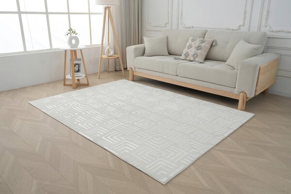KOBEREC TKANÝ NA PLOCHO, 120/160 cm bílá Kayoom - Online Only koberce & rohožky, Online Only