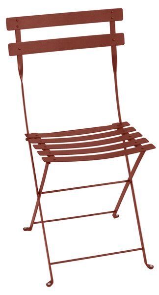 Zemitě červená kovová skládací židle Fermob Bistro