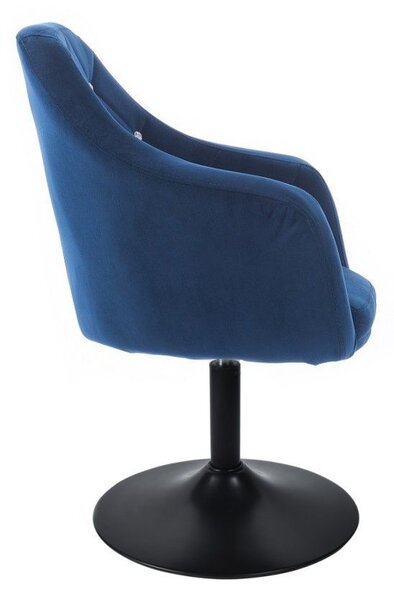 LuxuryForm DESIGN Křeslo ROMA VELUR na černém talíři - modré