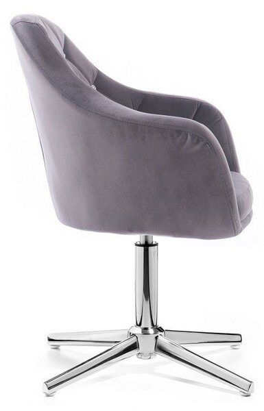LuxuryForm DESIGN Křeslo ROMA VELUR na stříbrném kříži - tmavě šedé