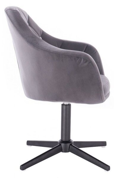 LuxuryForm DESIGN Křeslo ROMA VELUR na černém kříži - tmavě šedé