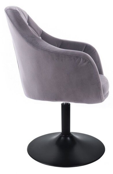 LuxuryForm DESIGN Křeslo ROMA VELUR na černém talíři - tmavě šedé