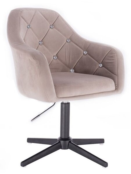 LuxuryForm DESIGN Křeslo ROMA VELUR na černém kříži - světle šedé