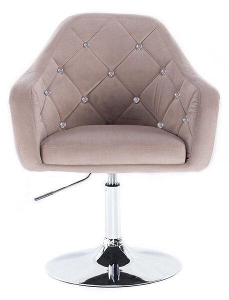 LuxuryForm DESIGN Křeslo ROMA VELUR na stříbrném talíři - světle šedé