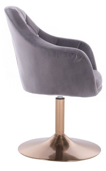 LuxuryForm DESIGN Křeslo ROMA VELUR na zlatém talíři - tmavě šedé