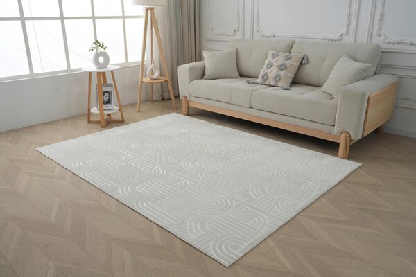 KOBEREC TKANÝ NA PLOCHO, 120/160 cm bílá Kayoom - Online Only koberce & rohožky, Online Only