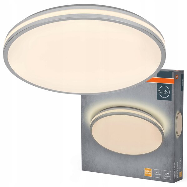 Stropní Svítidlo LED Stropní Svítidlo Přisazené 36W 2000lm 3000K Teplá Bílá Stříbrné Orbis Osram