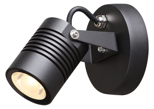 TOP-LIGHT Venkovní nástěnné LED bodové svítidlo IBIZA, 5W, teplá bílá, černé Ibiza
