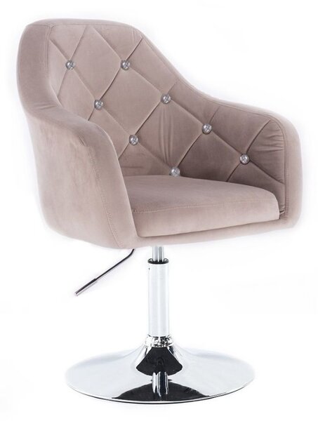 LuxuryForm DESIGN Křeslo ROMA VELUR na stříbrném talíři - světle šedé