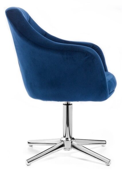 LuxuryForm DESIGN Křeslo ANDORA VELUR na stříbrném kříži - modré