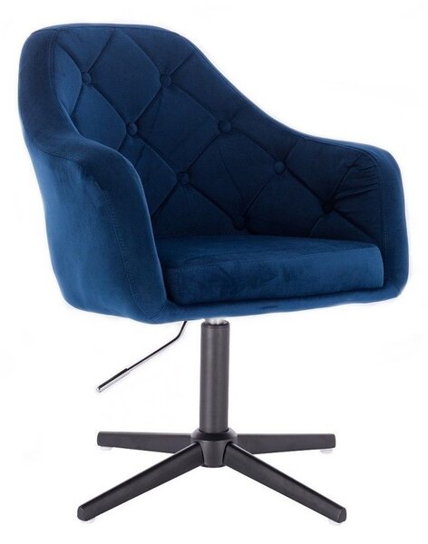 LuxuryForm DESIGN Křeslo ANDORA VELUR na černém kříži - modré
