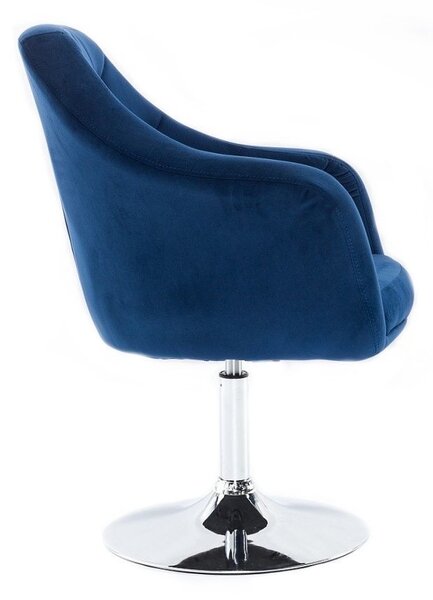 LuxuryForm DESIGN Křeslo ANDORA VELUR na stříbrném talíři - modré