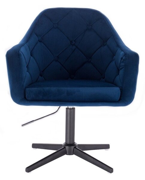 LuxuryForm DESIGN Křeslo ANDORA VELUR na černém kříži - modré