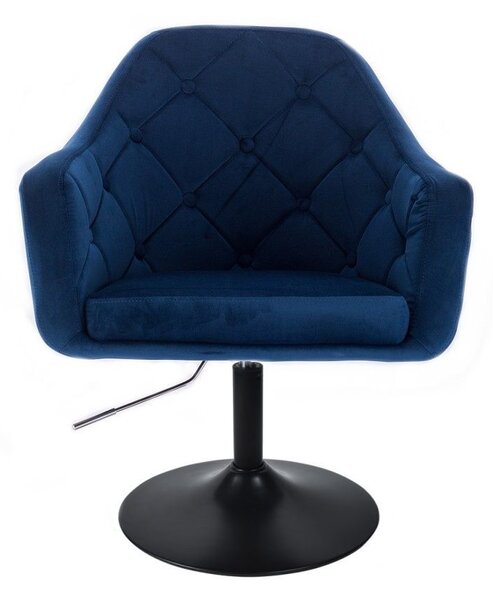 LuxuryForm DESIGN Křeslo ANDORA VELUR na černém talíři - modré