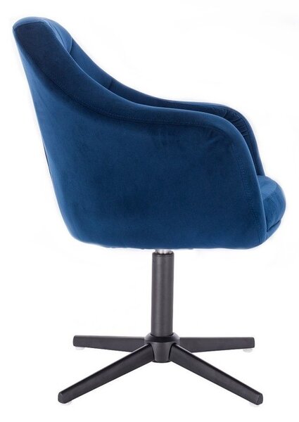 LuxuryForm DESIGN Křeslo ANDORA VELUR na černém kříži - modré