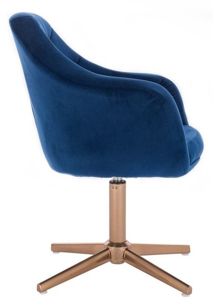 LuxuryForm DESIGN Křeslo ANDORA VELUR na zlatém kříži - modré