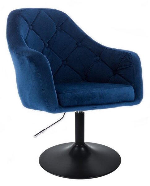 LuxuryForm DESIGN Křeslo ANDORA VELUR na černém talíři - modré