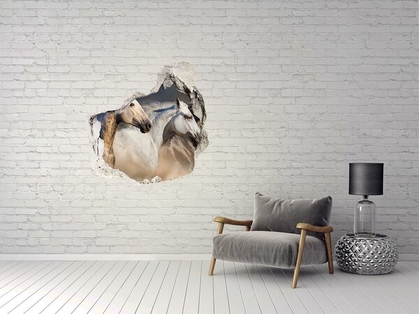 Díra 3D fototapeta nálepka Koně ve cvalu nd-p-106659074