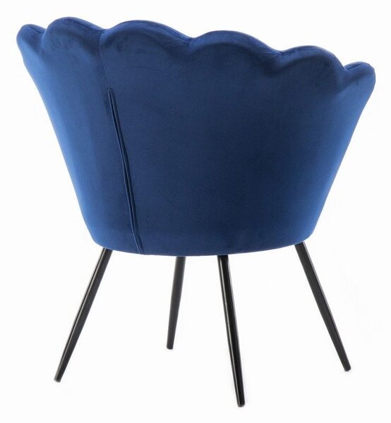 LuxuryForm DESIGN Křeslo FREY VELUR s černými nohami - modré