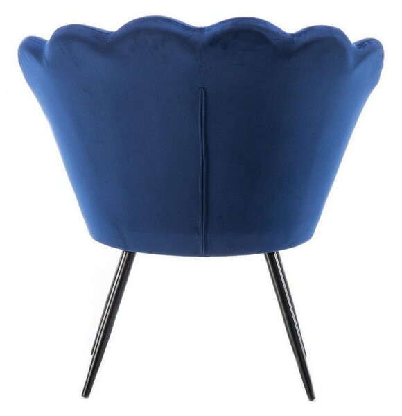 LuxuryForm DESIGN Křeslo FREY VELUR s černými nohami - modré