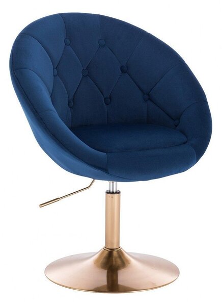 LuxuryForm DESIGN Křeslo VERA VELUR na zlatém talíři - modré