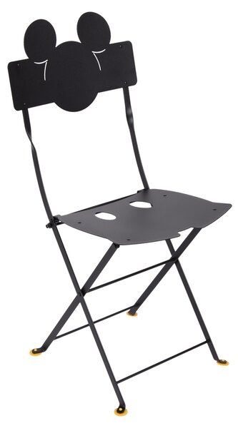 Černá kovová zahradní skládací židle Fermob Bistro Mickey Mouse ©