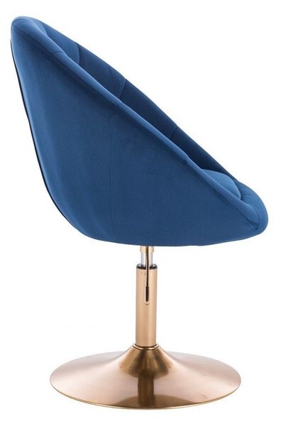 LuxuryForm DESIGN Křeslo VERA VELUR na zlatém talíři - modré