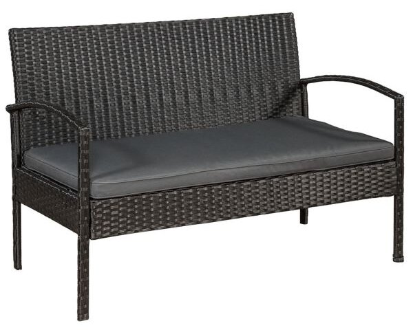 FurniGO Ratanová sestava Trinidad - černá