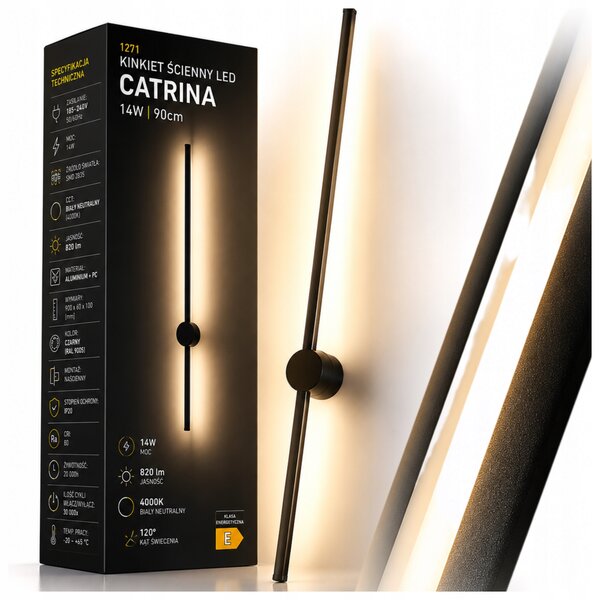 Lampa KINKIET ŚCIENNY LED Wewnętrzny 90 cm do obývacího pokoje, ložnice, koupelny