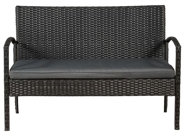 FurniGO Ratanová sestava Trinidad - černá