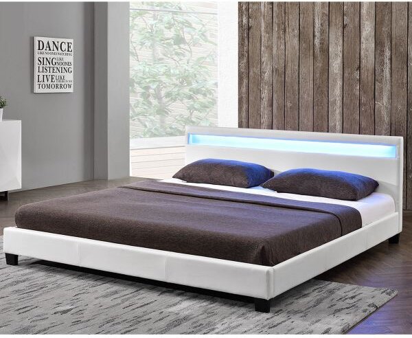 FurniGO Čalouněná postel Paris140 x 200 cm bílá