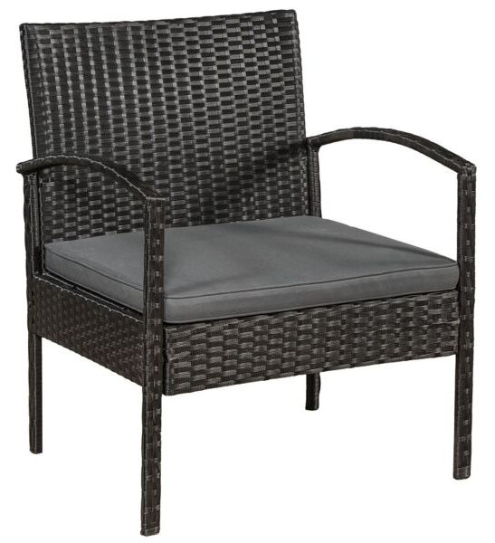 FurniGO Ratanová sestava Trinidad - černá