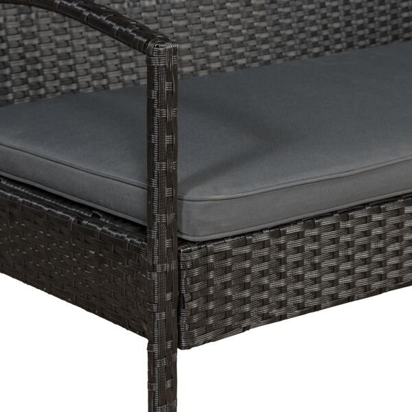 FurniGO Ratanová sestava Trinidad - černá