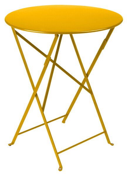 Medově žlutý kovový skládací stůl Fermob Bistro Ø 60 cm
